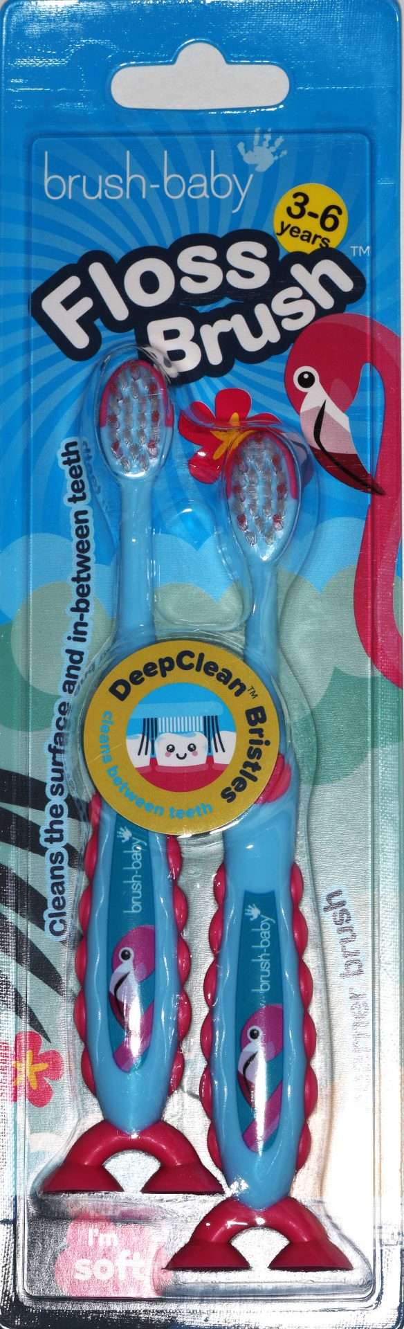 Flossbrush zobu birste Flamingo 3-6 gadi